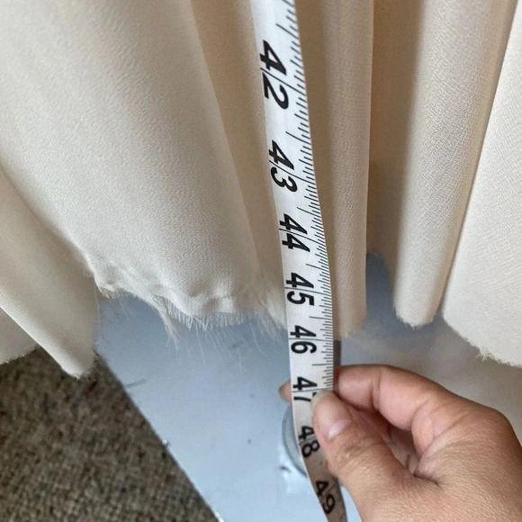 LENOVIA USA PROM DRESS Evening Gown Party Ivory Gold Lace Gemstone Midi Lady S - Picture 4 of 10